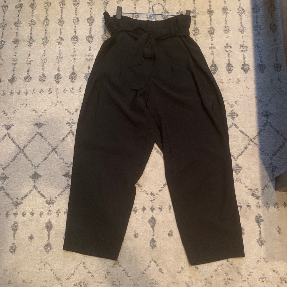 Madewell Black Drapey Paperbag Pants